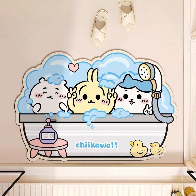 Cute Cartoon Diatomite Bath Mat Bathroom Toilet Door Non-Slip Absorbent Floor Rug In Multiple Designs