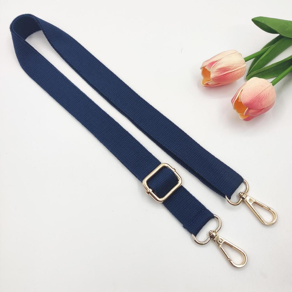 2.5cm Cotton Adjustable Crossbody Strap - Narrow Woven Solid Color Replacement for Women's Bags