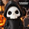 Horror Theme Party Supplies 3D Printed Grim Reaper Figurine, Gothic Black Robe Skeleton Statue, Figurine Mini Model Toy for Halloween Desktop