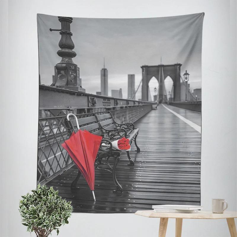 

Гобелен для украшения сцены в серо-белых тонах, украшение для дома, гобелен для гостиной, офиса 100x75cm