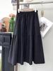Plaid Woolen A-Line Skirt - Retro Artistic Age-Reducing, Elastic Waist, 2025 Autumn/Winter Collection.