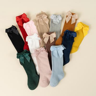 Neue Marke Baby Kleinkinder Socken Herbst Winter Kinder Mädchen Kniehohe Lange Socken Baumwolle Großen Bogen Spanischen Stil Kinder Boden Socken