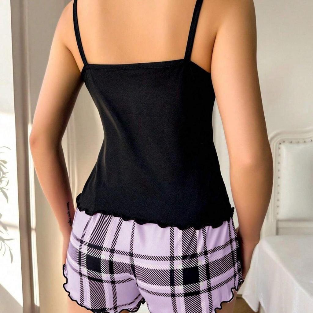 Sexy Damen-Pyjama-Set im europäischen und amerikanischen Stil - Zweiteiler mit Top und Shorts
