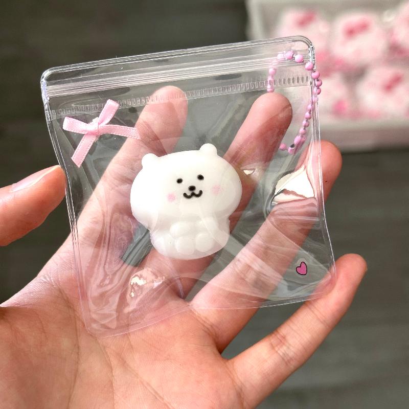 Taba Squshy Kawaii Mini White Bear Slow Bounce Handmade Silicone Clay Toy DIY Fidgeting Squeezing Holiday Gifts