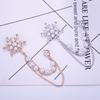 Diamond Studded, Ice Flower Pearl Snowflake Tassel Brooch, Women's Chain Snowflake Chest Flower, Korean Version Brooch, Pendant Accessories