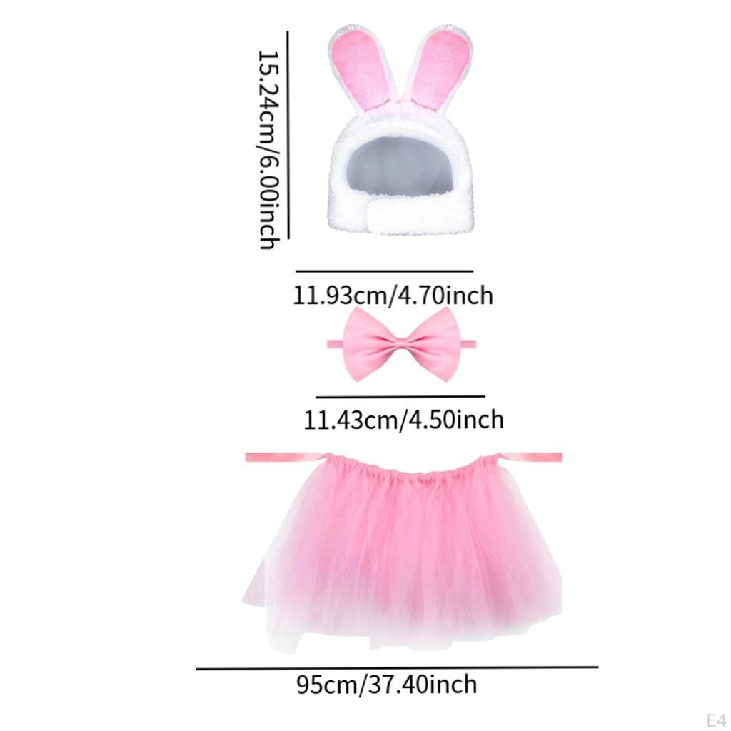 3 Pieces Cute Costume Bunny Cosplay Ears Accessory Outfits Fancy Dress Up for Festival
