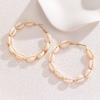 Exaggerated Handmade Woven Shell Large Circle Earrings For Women Summer Beach Vacation