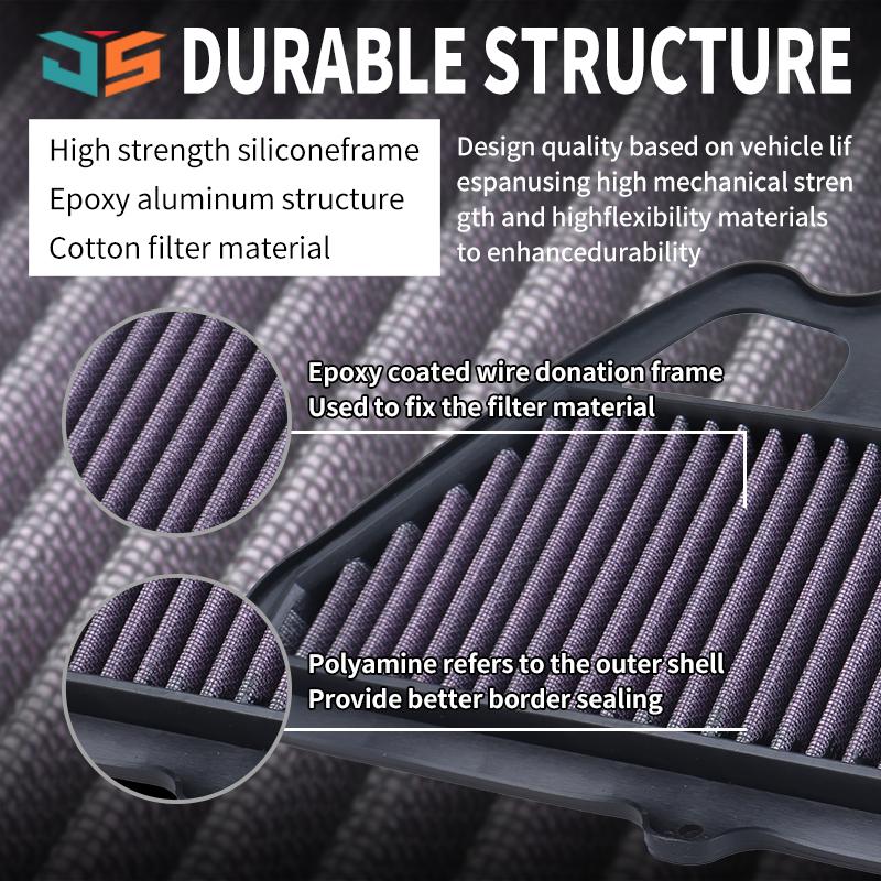 JSBM Motorcycle Washable Air Filter Intake Cleaner For Kawasaki Z900 ZR900 2017 2018 2019 2020 2021 2022 2023
