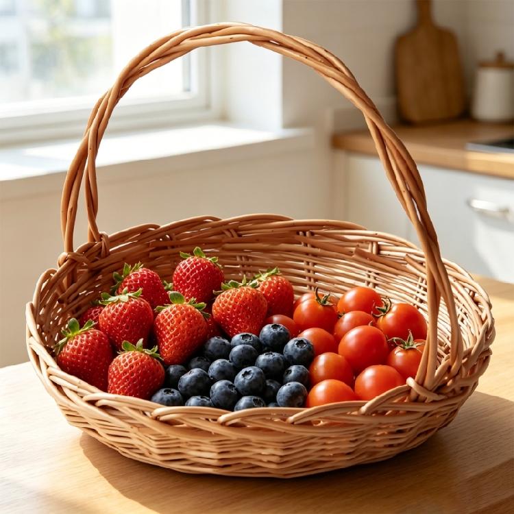 Traditional Handwoven Reed Basket Portable And Stylish Outdoor Picnics Container For Park Outings And Social Gatherings