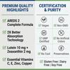 Lutein Dietary Supplement, With Zeaxanthin, Vitamin C, Vitamin E, Zinc, 120 Softgels