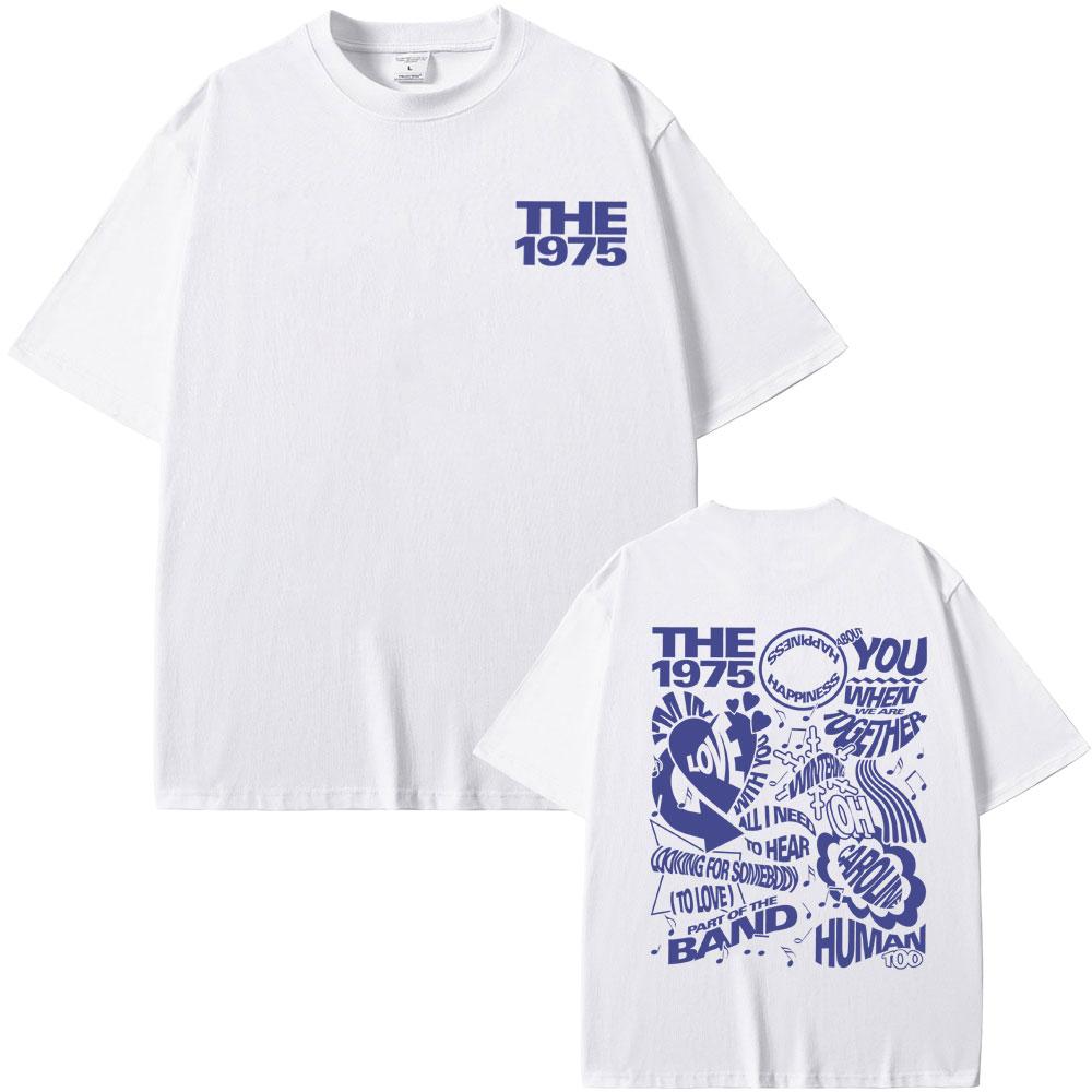 Britská indie alternativní rocková kapela The 1975 Grafické tričko Pánské Pohodlné Nadměrné tričko Pánské Vintage Streetwear Gotická trička