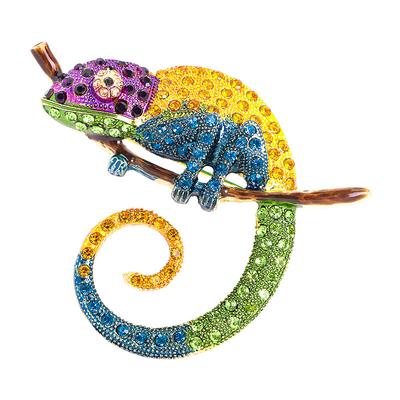 Spilla lucertola che cambia colore, spilla da donna di alta qualità, commercio estero, sette dimensioni, cinque elementi, spilla a forma di drago colorato, accessori