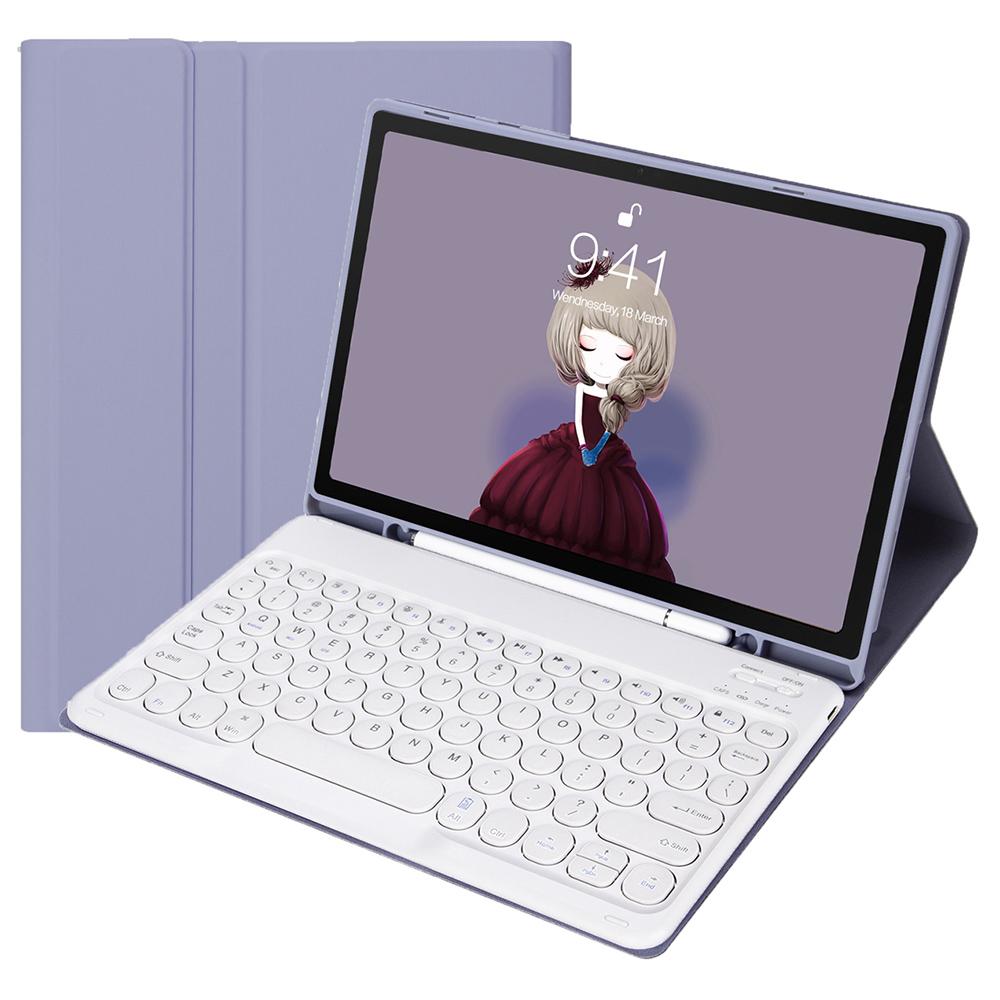 

YA710B Для Samsung Galaxy Tab S10 FE/S9 FE X510 X516/S9 X710 X716B X718U Клавіатура з круглими ковпачками клавіш, сумісна з Bluetooth, Чохол для планшета з ТПУ Purple