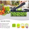 16in1 Manual Vegetable Chopper Multifunctional Slicer Shredder Grater Cutter Hand Operated Green/Gray Kitchen Gadget