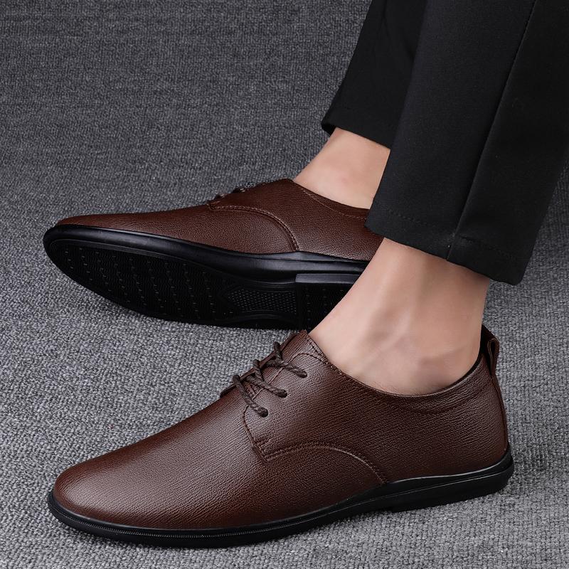Fashionable men's leather shoesBusiness casual Casual Shoes For Men Flat Platform Walking Shoes Outdoor Footwear Loafers