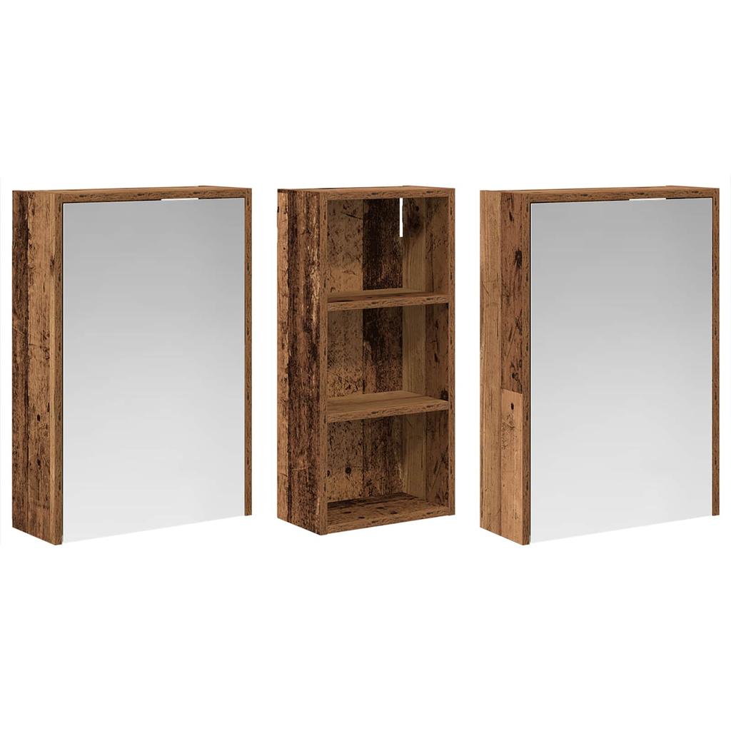 Bathroom Cabinet Set 3 pcs 116 x 16 x 62.5 cm Engineered Wood