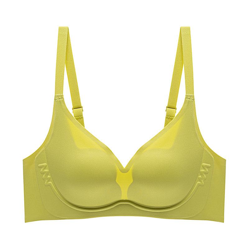Smooth Traceless Soft Support Base Simple Adjustment Underwear Summer Thin Women Gather Big Breasts Show Small Bra
