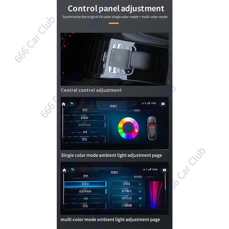 64 Colours Co Pilot Star Light Trim Panel For W177 W118 A Class CLA Car Dashboard Starry Sky Decorative Lamp Ambient Light Refit
