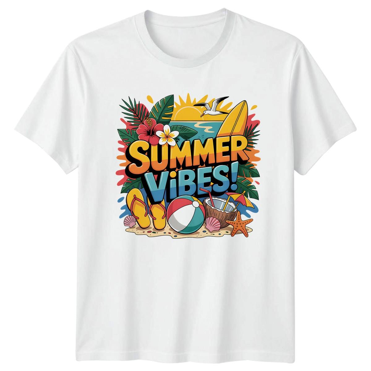Summer Vibes! T-Shirt Beach Tropical Summer Holiday Gift For Him And Her XXXXL