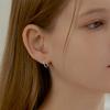 [Silver925] Dot To Line Hoop Earring
