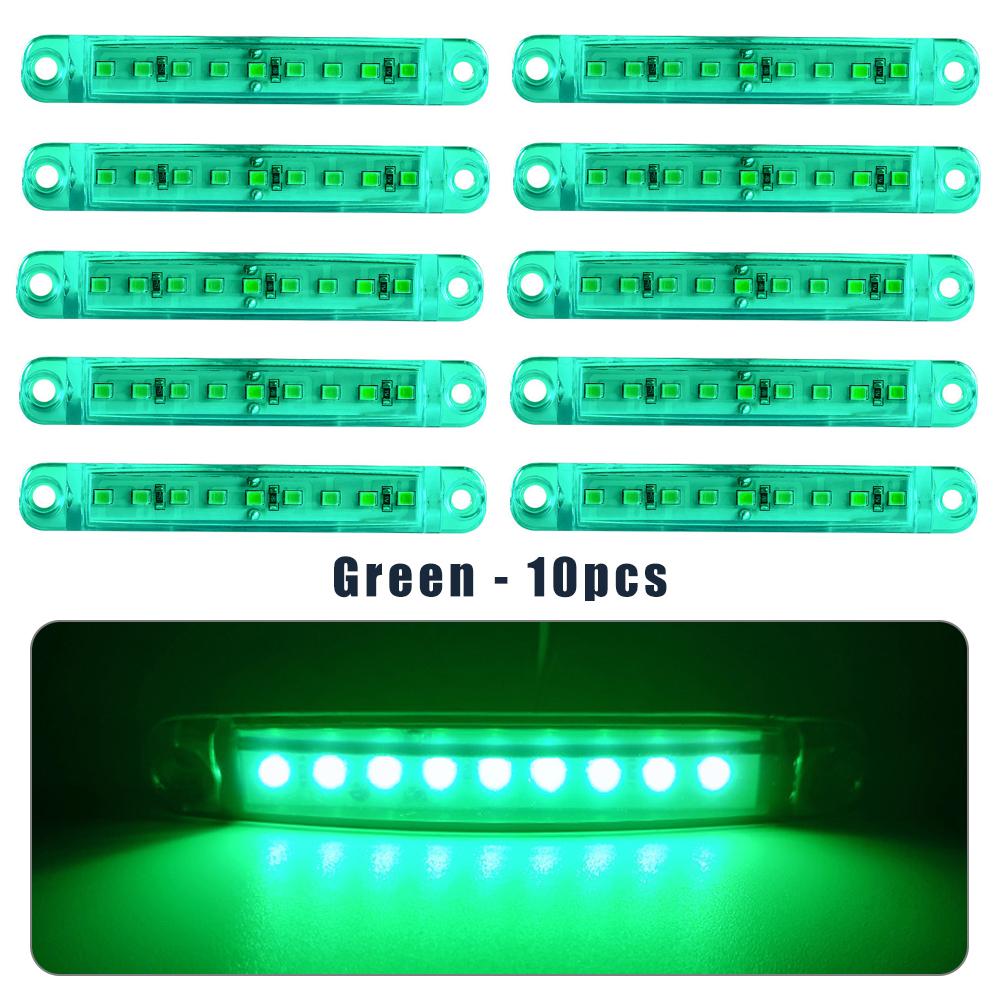 10 Stück 12V 24V 9SMD LED Seitenmarkierungsleuchte Bremsblinker Warnrücklicht Begrenzungsleuchte Anhänger Auto Bus UTE LKW LKW Wohnwagen