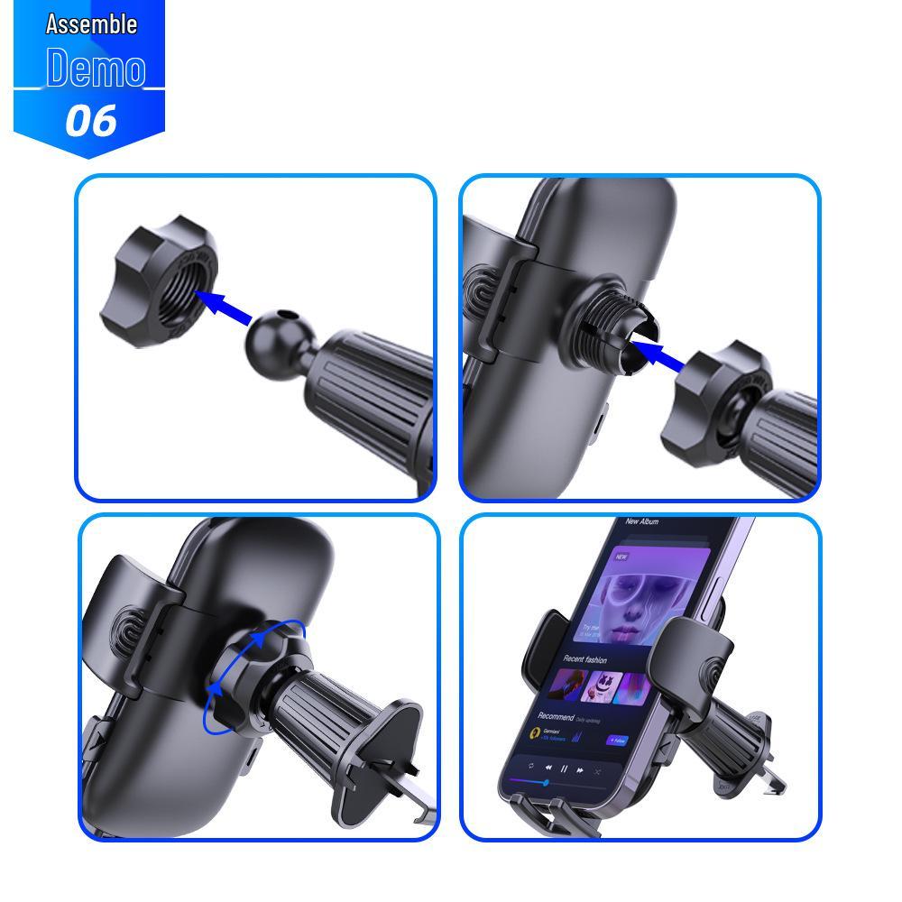 Shockproof, Anti-Shake Car Mount with Short Arm Design Fits Air Vents Without Blocking Wind.