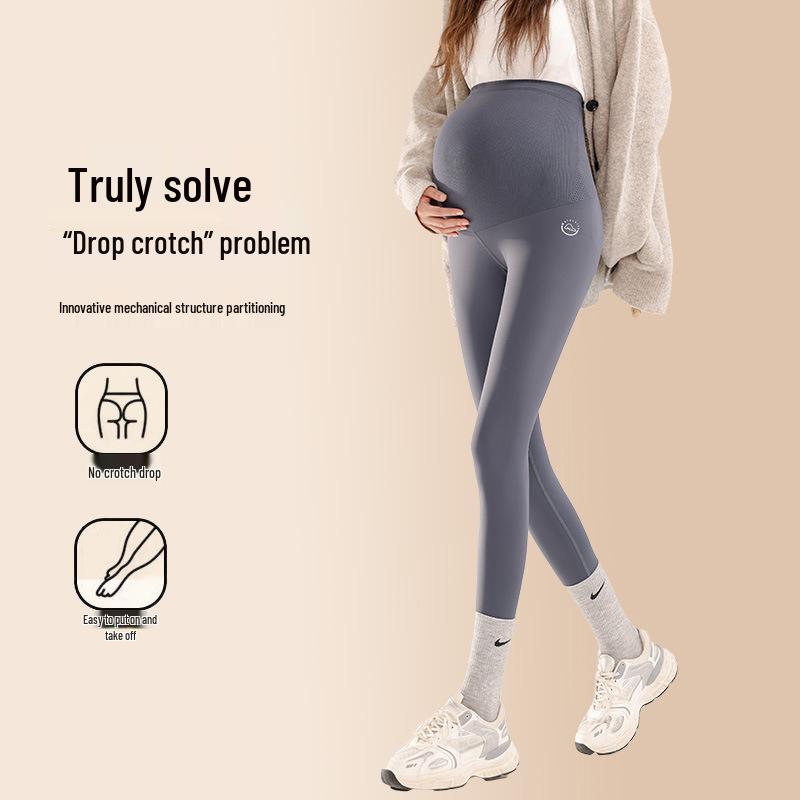 Maternity Sharkskin Yoga Leggings - Fleece-Lined for Spring & Autumn 2025