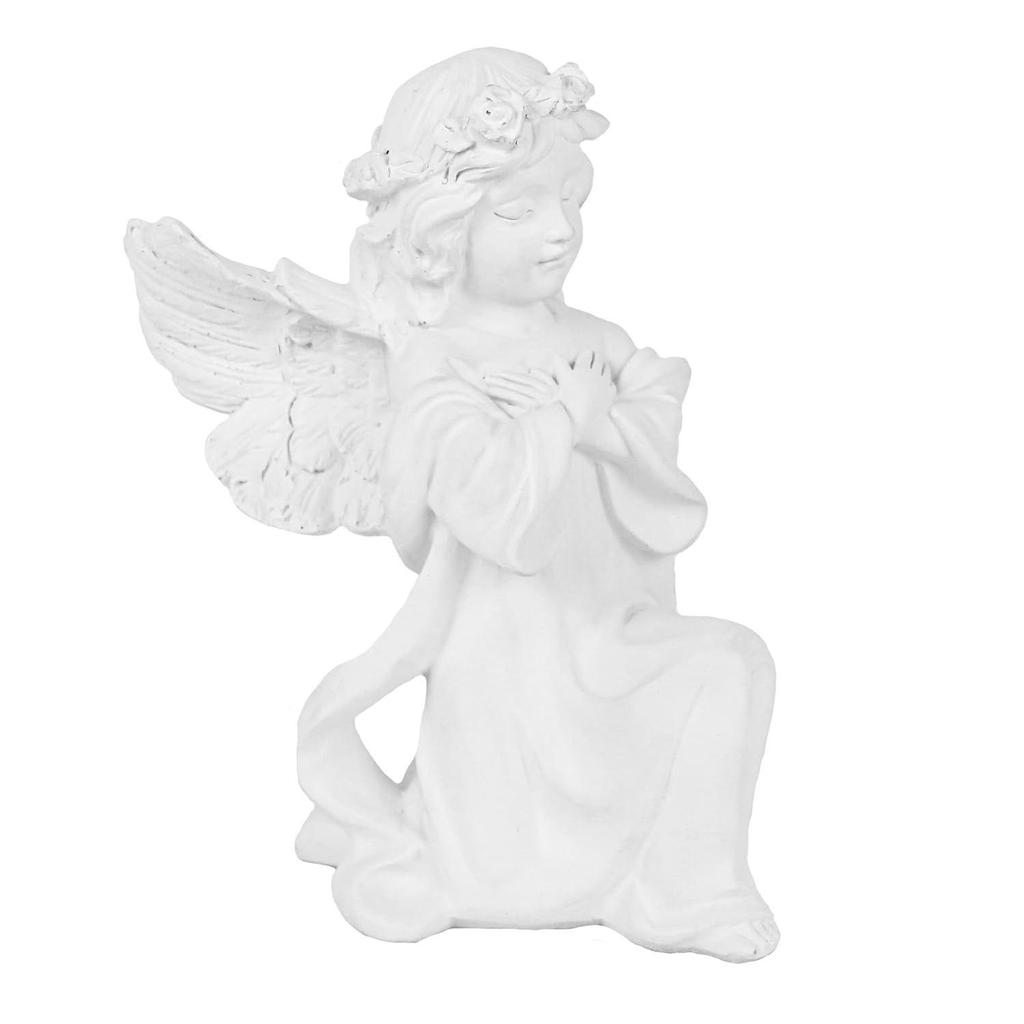 Dekorative Engelsfigur Statue Prunkstück (Kunstharz, 20,3 cm x 12,7 cm) für Home Office Tisch für Familie und Freunde