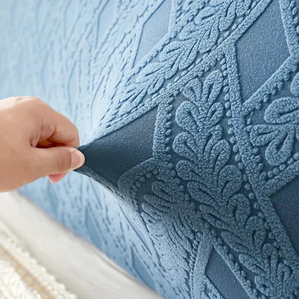 Elastic Jacquard Bedhead Cover Dustproof All-inclusive Bedside Protector Non-slip Solid Color Headboard Cover Home