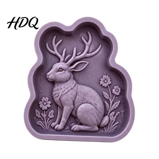 Garden Walkway Paver Reusable Rabbit Stepping Stone Mold Concrete Cement Casting Mold for DIY Silicone Form Decor Path Mould Outdoor Decoration