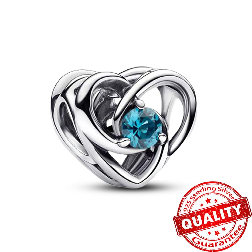 Beautiful 925 Sterling Silver Red Valentine's Day Infinity Love Rose Pendant Fit DIY Bracelet Necklace Date Accessories Gifts