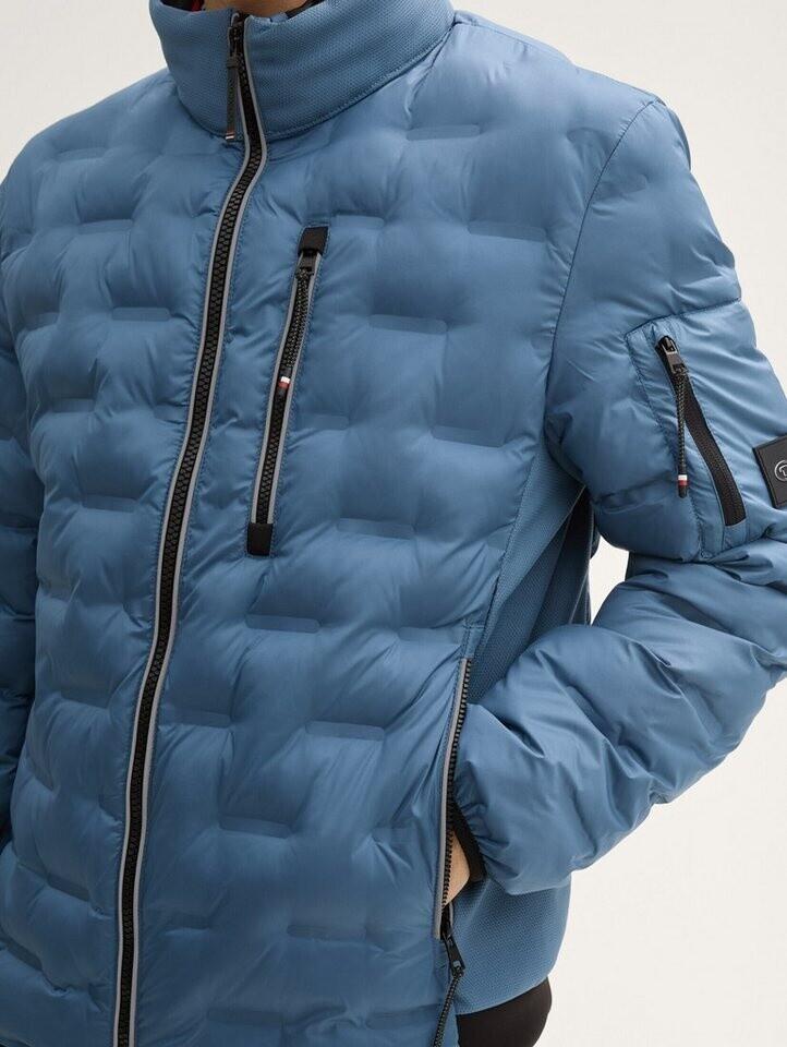 Demi-season Jacket Tom Tailor Hybrid Lightweight Quilted Jacket with a Hood In a Stand-up Collar In a Mystical Blue Color (1044092_36985)