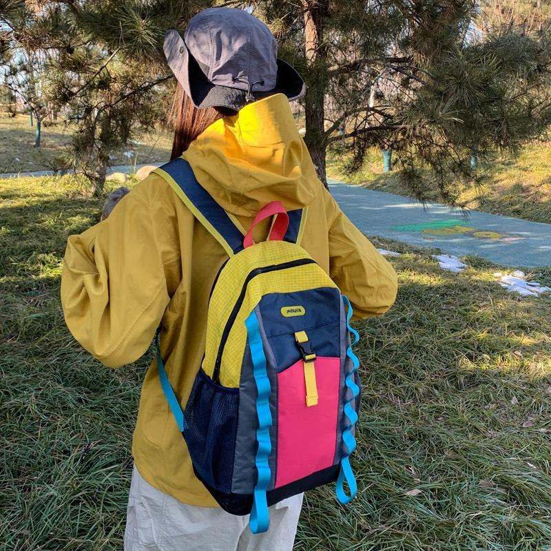 Schoolbag Niche Design Travel Bag Dopamine Outdoor Mountaineering Bag Large Capacity Backpack Women's Leisure Fitness Cycling Backpack