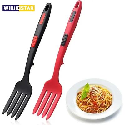 Silicone Flexible Cooking Utensils Multi-function Spaghetti Server Fork Salad Forks Whisking Serving Kitchen Accessories