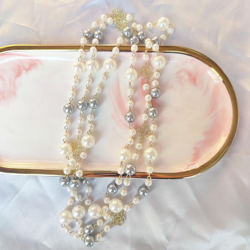 "2024 Light Luxury Pearl Necklace: Elegant Long Sweater Chain for Women, Perfect for Autumn & Winter"