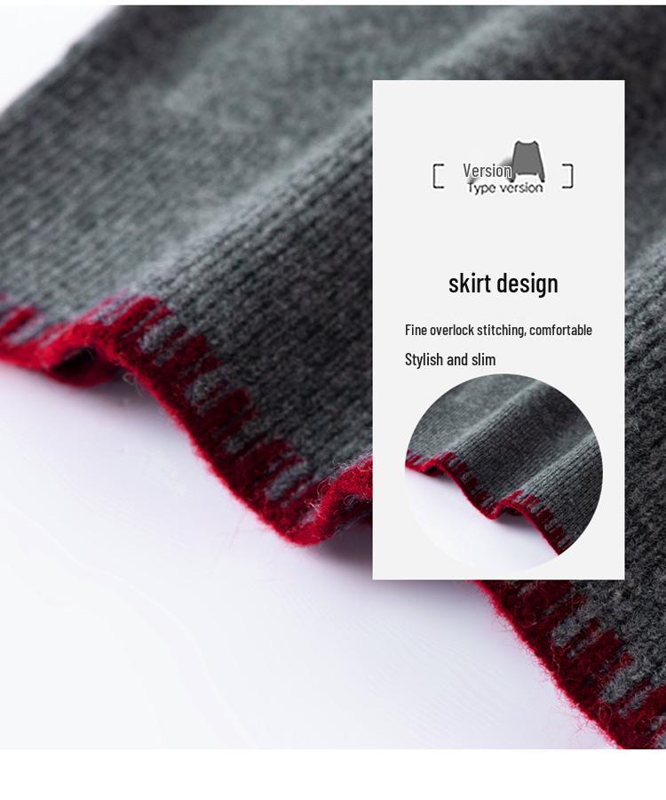 Women's Pure Wool Half-High Collar Knit Sweater - Stylish, Warm, Age-Reducing Pullover for Autumn and Winter