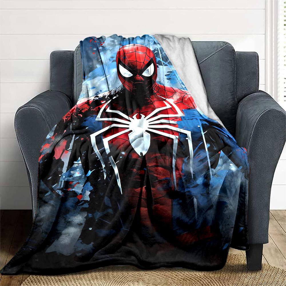 Spiderman Heroic Costume Flannel Blanket Super Soft Warm Cozy Blanket For Sofa Bed Office Travel Allseason Home Decor Gift