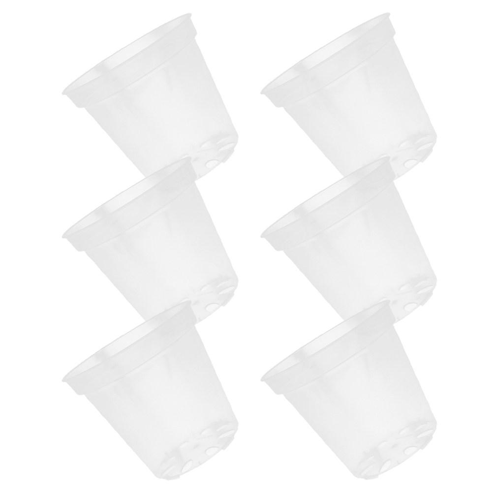 6Pcs Clear Plastic Orchid Pots with Drainage Holes Easy Root Inspection Promotes Efficient Plant Growth Universal Indoor Outdoor