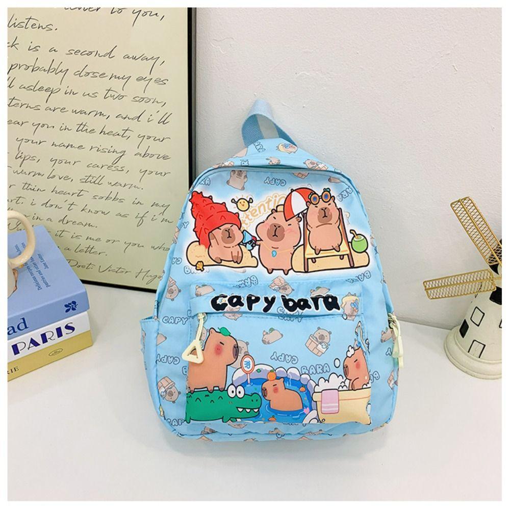 Cute Cartoon Capybara Backpack Ultra-light Pattern Children's School Bags Breathable Book Bag