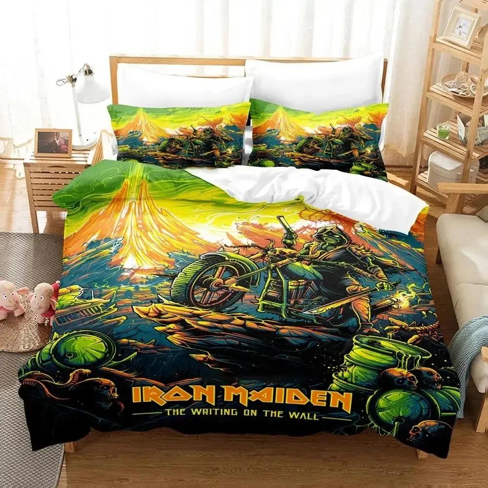 Iron Heavy Metal Maidens Bedding Set Duvet Cover Bed Set Quilt Cover Pillowcase Comforter king Queen Size Boys Adult Bedding Set