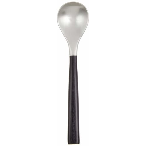 Sori Yanagi's Tsubame-Sanjo Stainless Steel Black-handled Coffee Spoon Features a Simple, Easy-to-use Design. Its Refined Design Ensures a Smooth Mout