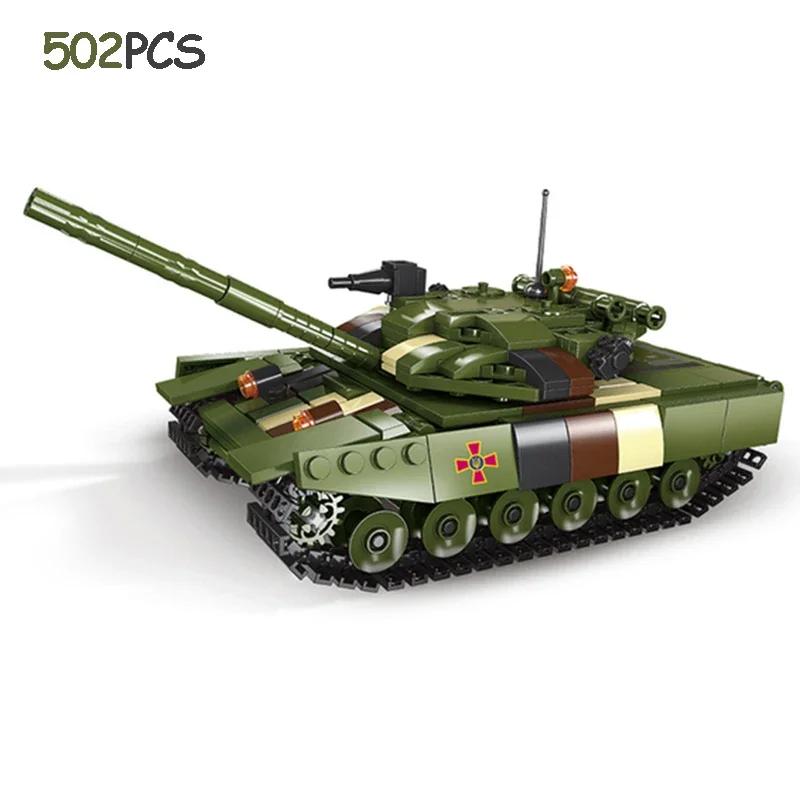 New Military Series Armored Vehicle Transport Truck Building Blocks Leopard Tank Set T64 Tank MOC Bricks Educational Toys