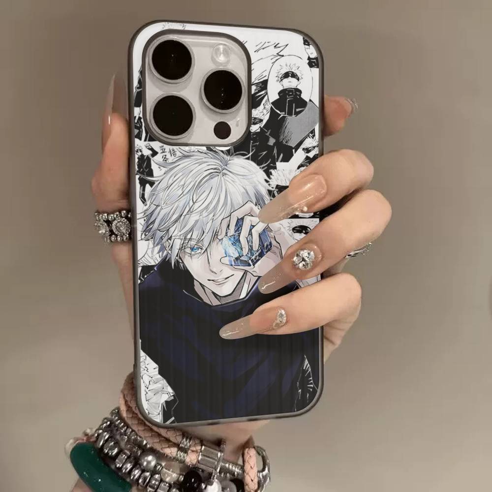 Jujutsu Kaisen Satoru Gojo Comics Luxury Ripple Shockproof Phone Case For IPhone 17 Air 16 15 14 13 12 11 Pro Max Plus Pro