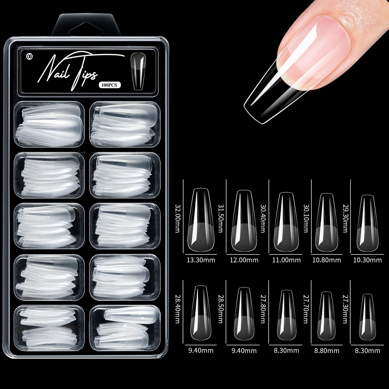 

Трансграничный матовый набор типсов для ногтей двойного назначения без пропила - Коробка 100 шт.