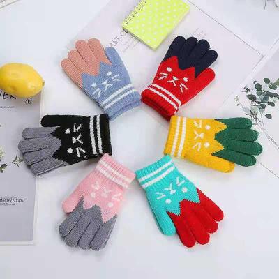 Winter Warme Fleecegefütterte Handschuhe für Kinder: Kältefeste Strickhandschuhe für Kindergarten- und Grundschüler