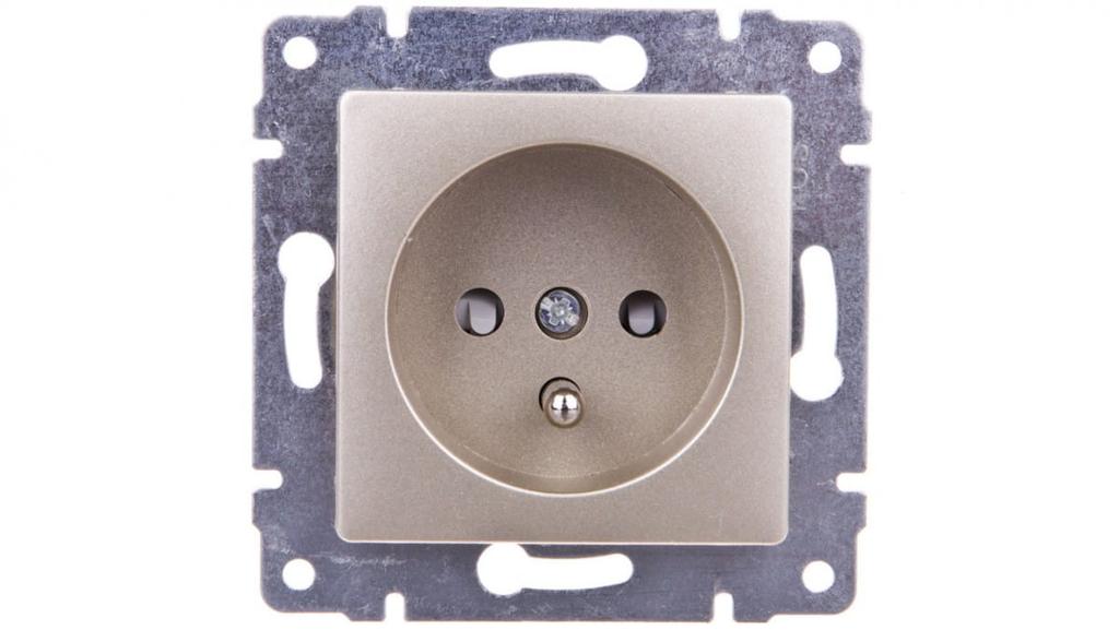 Vena Single Socket Z/U With Satin Shutters 515034