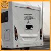 Creative RV & Business Vehicle Camping Car Door Sticker - Personalized Coffee Text Decoration