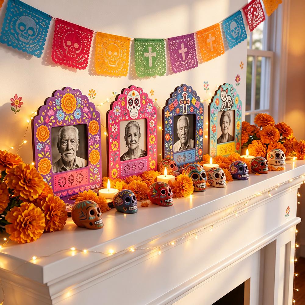 Carnival, Day of The Dead Decoration Altar Frame Set, Halloween Ghost Festival Decoration Item Set