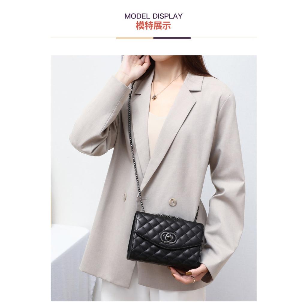 Bag Women's Versatile New 2025 Leather Small Fragrant Rhombus Chain Bag Fashion Shoulder Bag 2025 Crossbody Bag