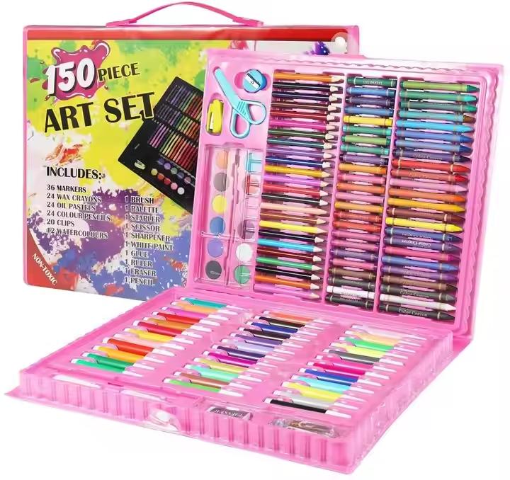 Hot Sale 150 Pcs School Kids Drawing Stationery Set Art Sets for Painting